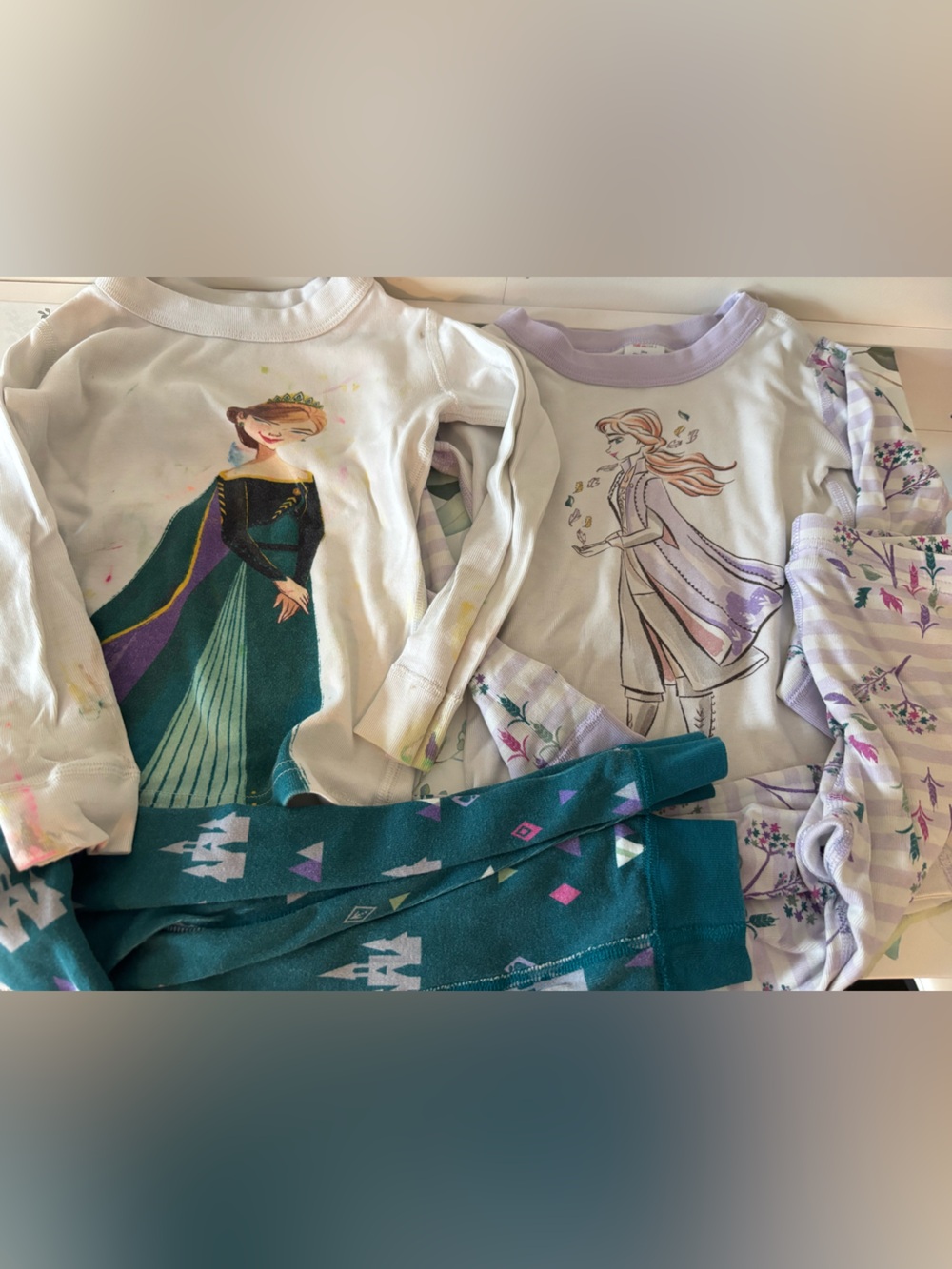 Hanna Andersson Frozen Pajama Sets Anna and Elsa Size 4 Play Quality Elsa